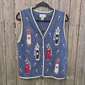 Christopher & Banks Women's  Embroidery Golf Vest Size S